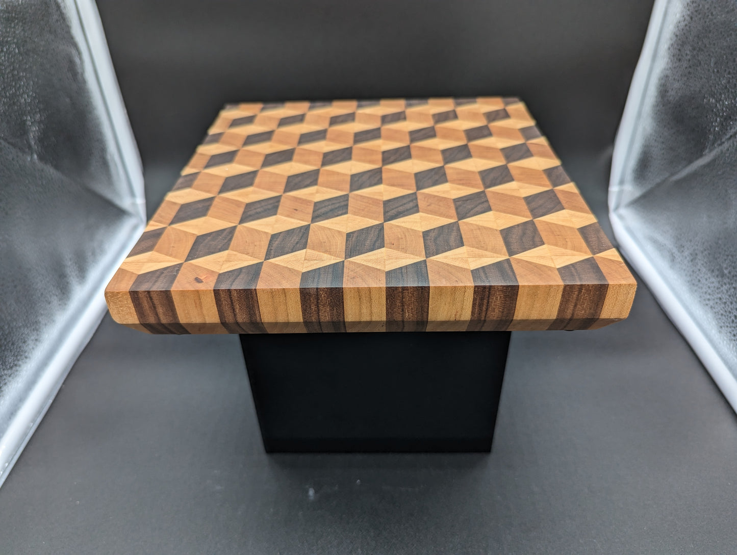 Black walnut and maple 3D End grain cutting board