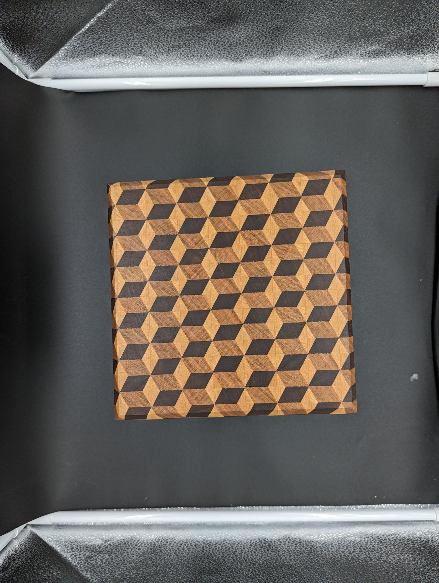 Black walnut and maple 3D End grain cutting board