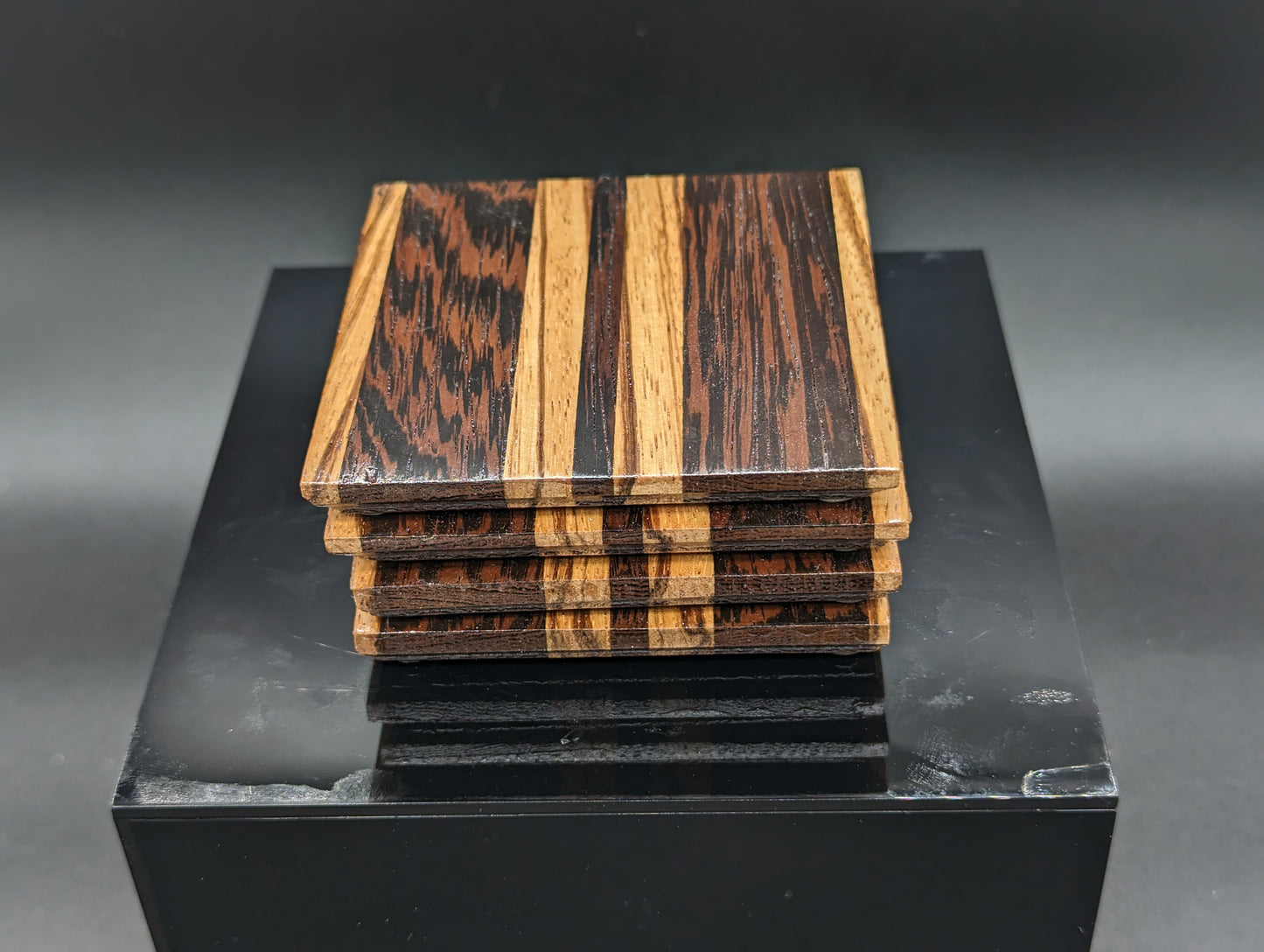 Exotic wood coaster set