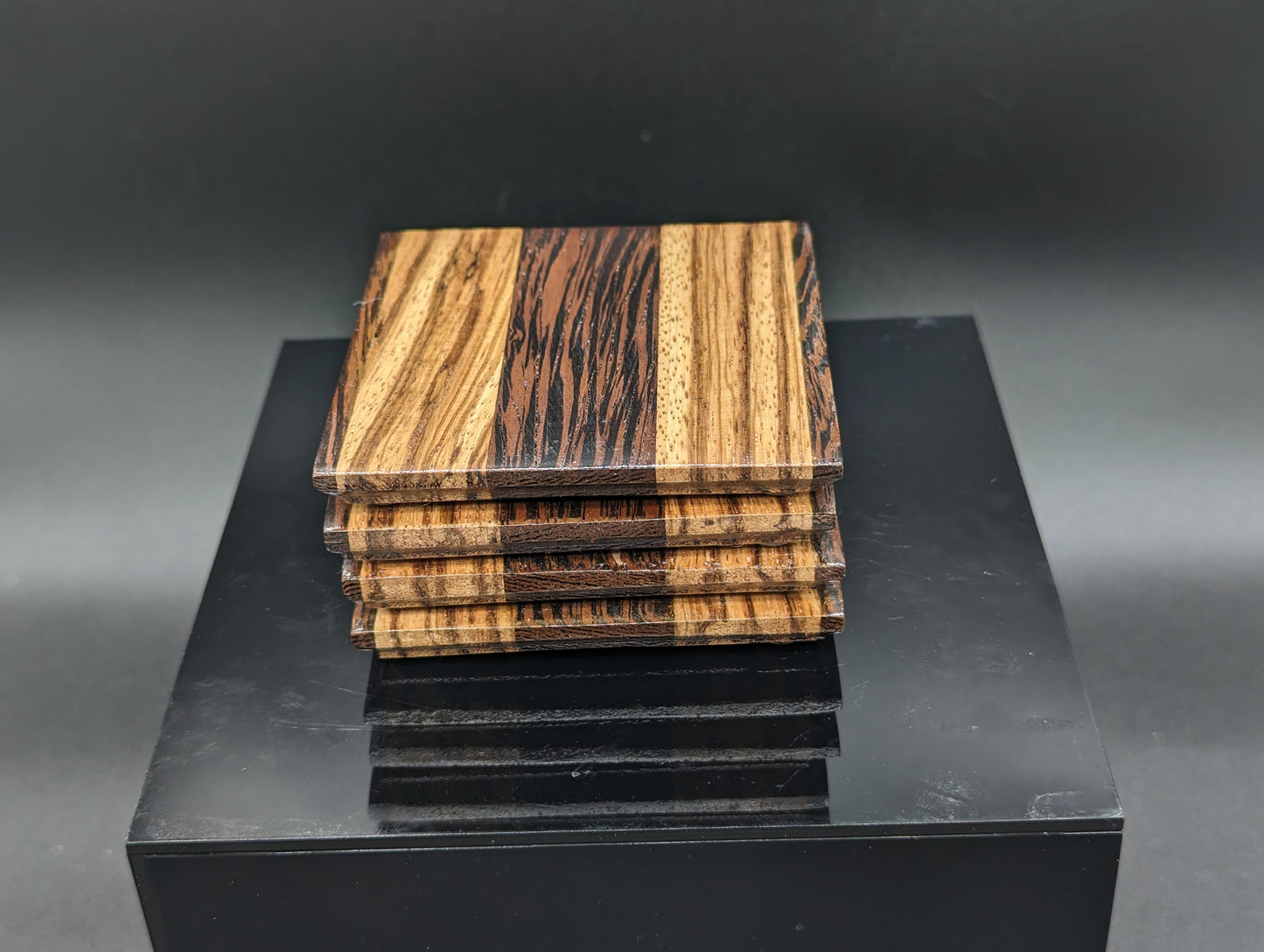 Exotic wood coaster set