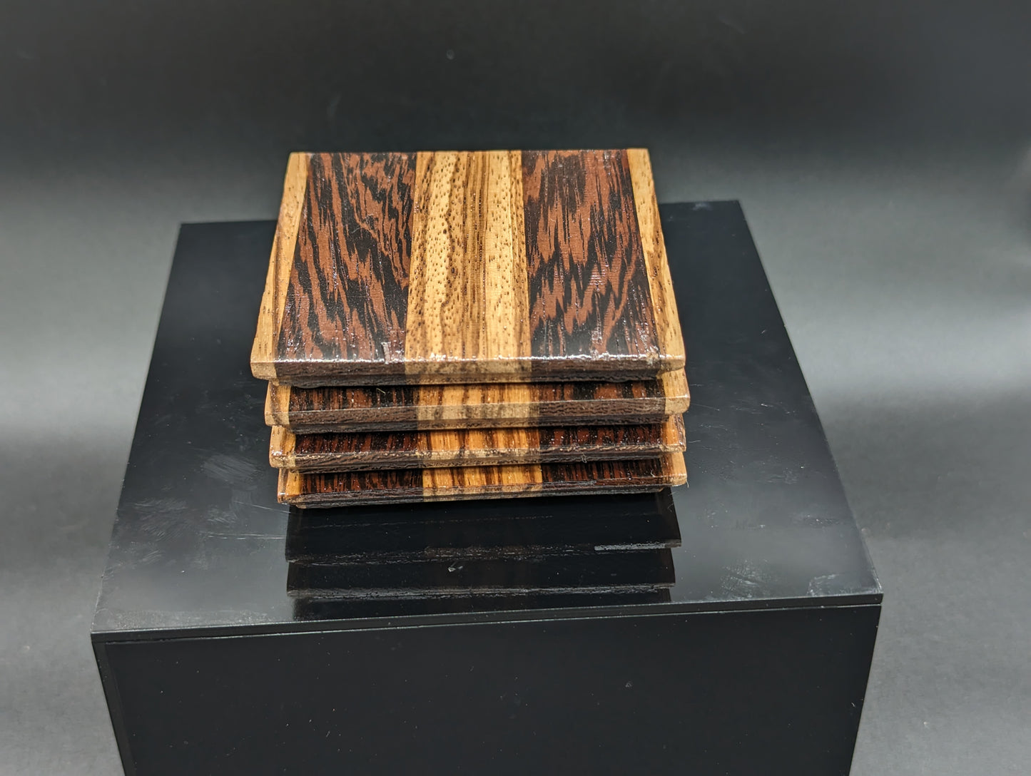 Exotic wood coaster set