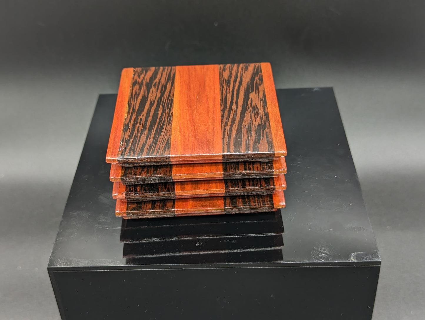 Exotic wood coaster set